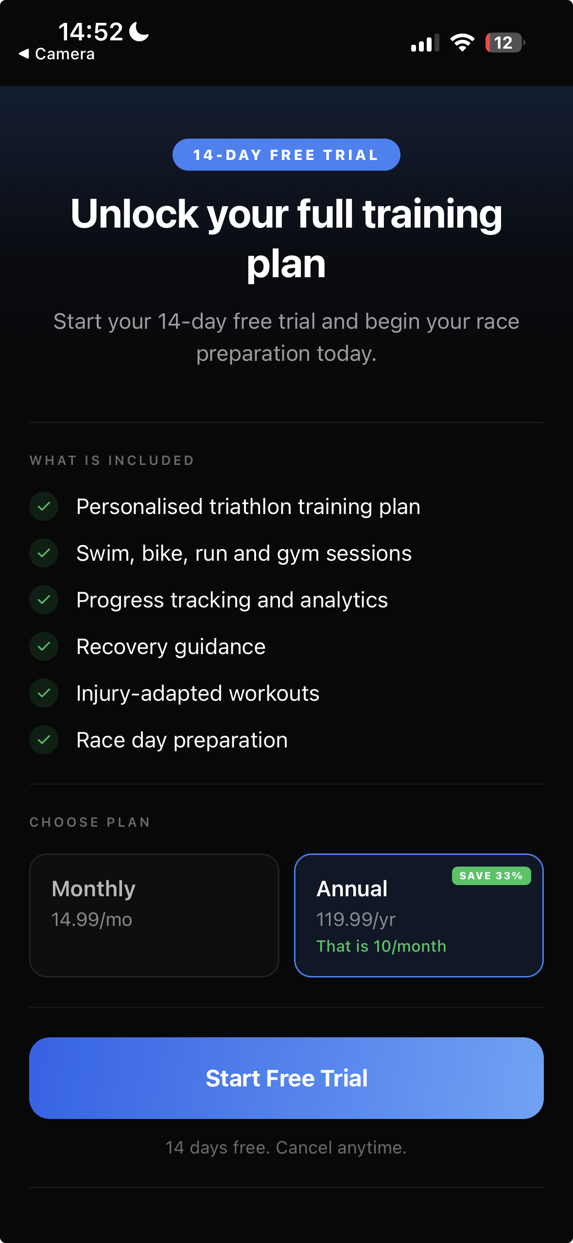Triton training plan included